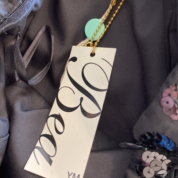 Bea black strapless sequence side zip tooled dress medium - Picture 5 of 13